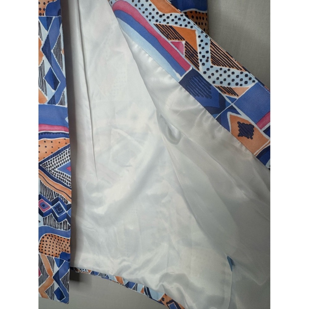 J McLaughlin Womens Sussex Turkish Longline Jacket Duster Sz S Artsy Abstract - Picture 8 of 12